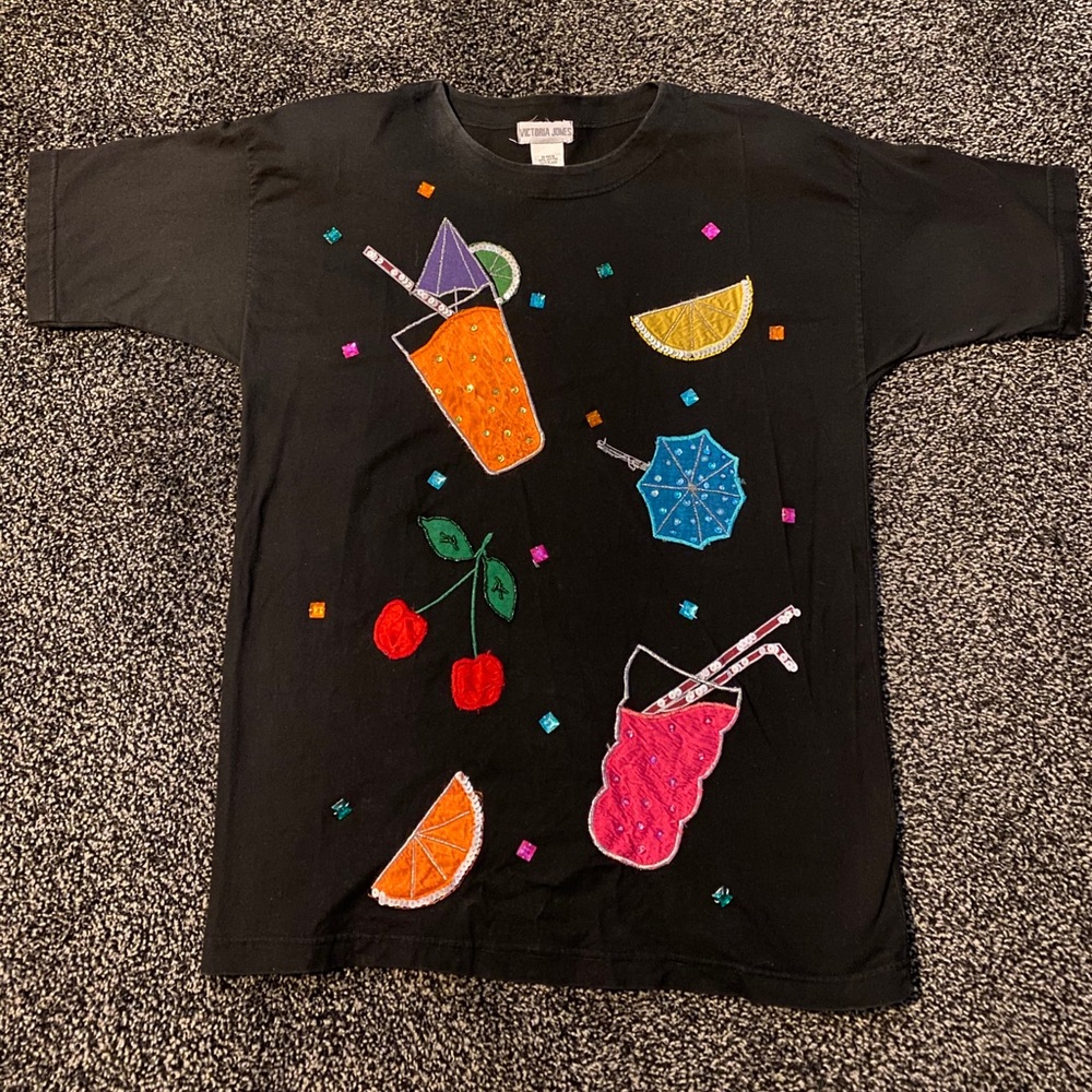 EMBROIDERED AND JEWLED TSHIRT